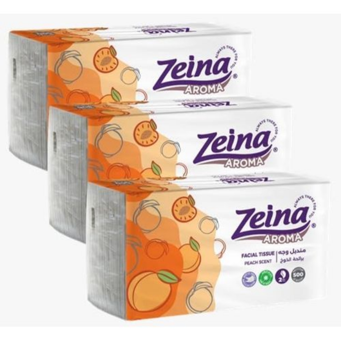 Picture of Zeina Peach Fruit Tissues, 500 Tissues, 3 Pcs offer