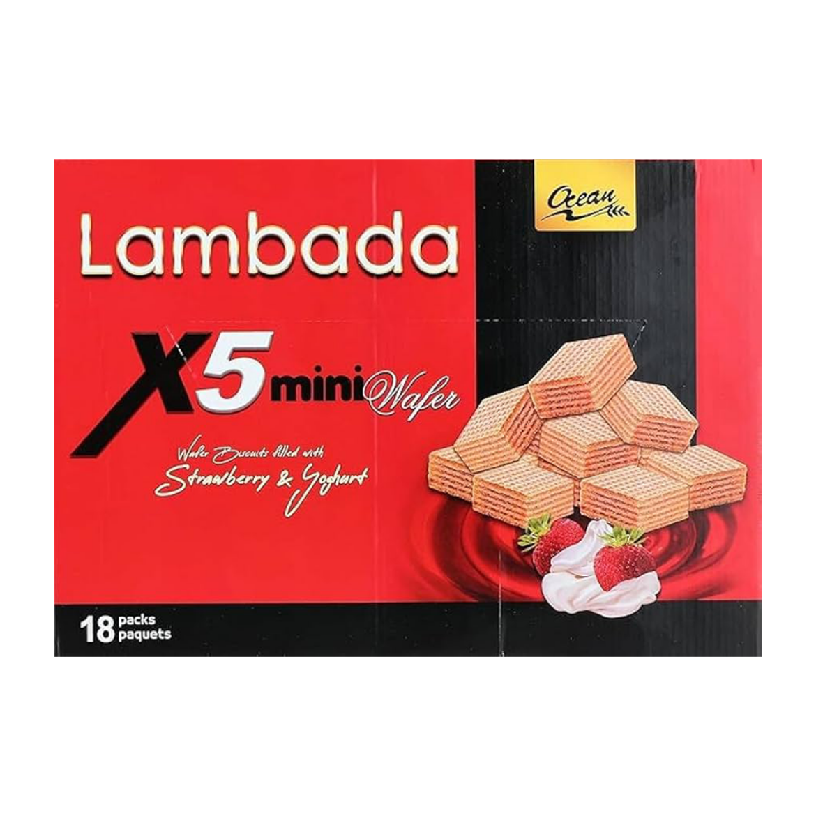 Picture of Lambada biscuits x5 wafer filled with strawberry cream 4 pieces (12 pieces)