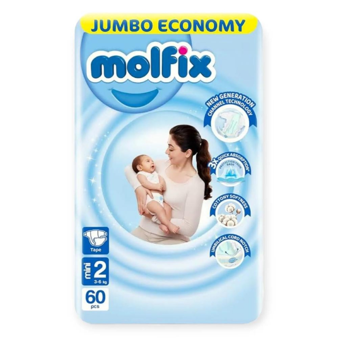 Picture of Molfix stretch 60 diapers m2