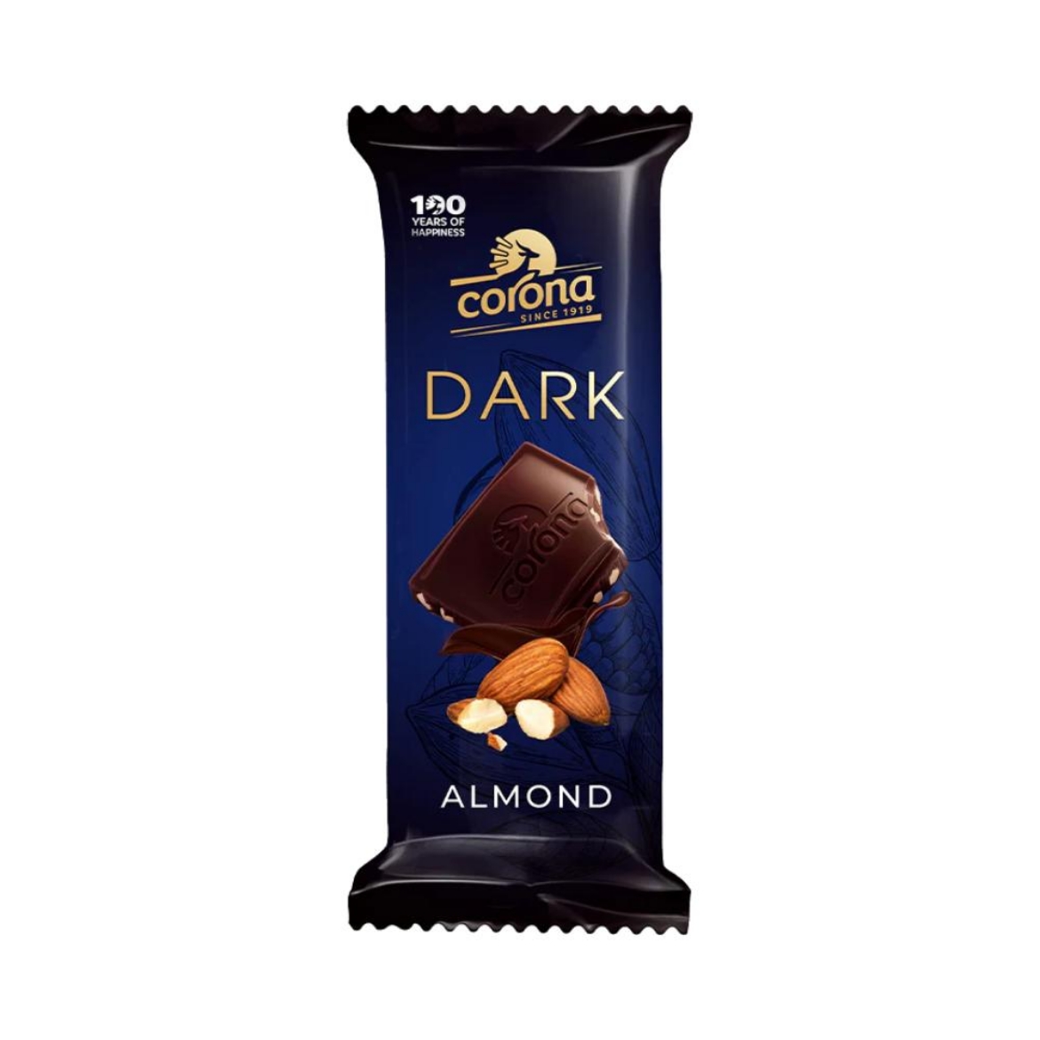 Picture of Corona Stevia Dark Chocolate with Almonds 55% Cocoa King Size