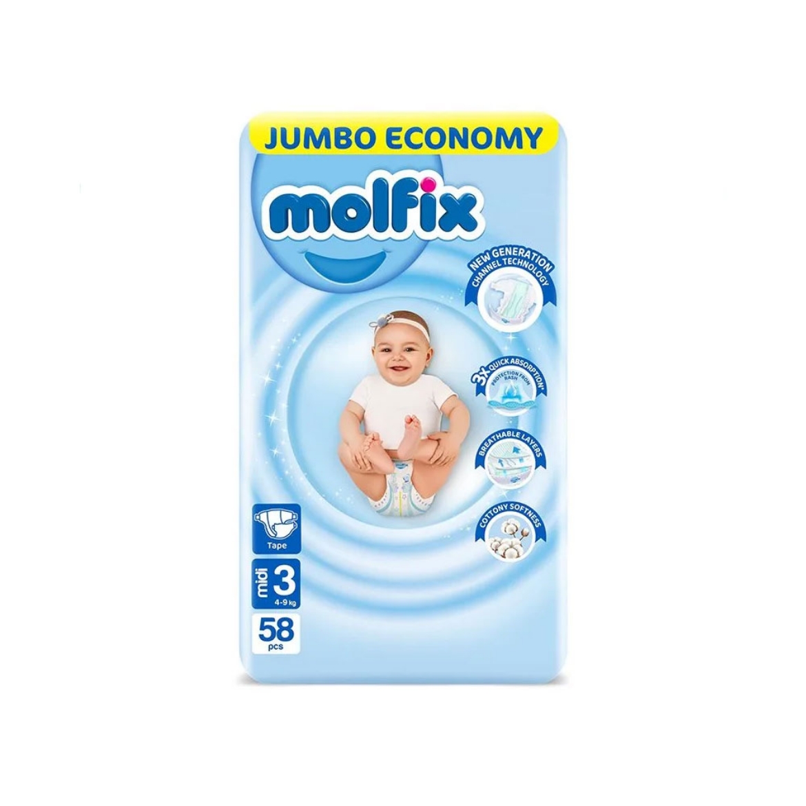 Picture of Molfix stretch 58 m3 diaper