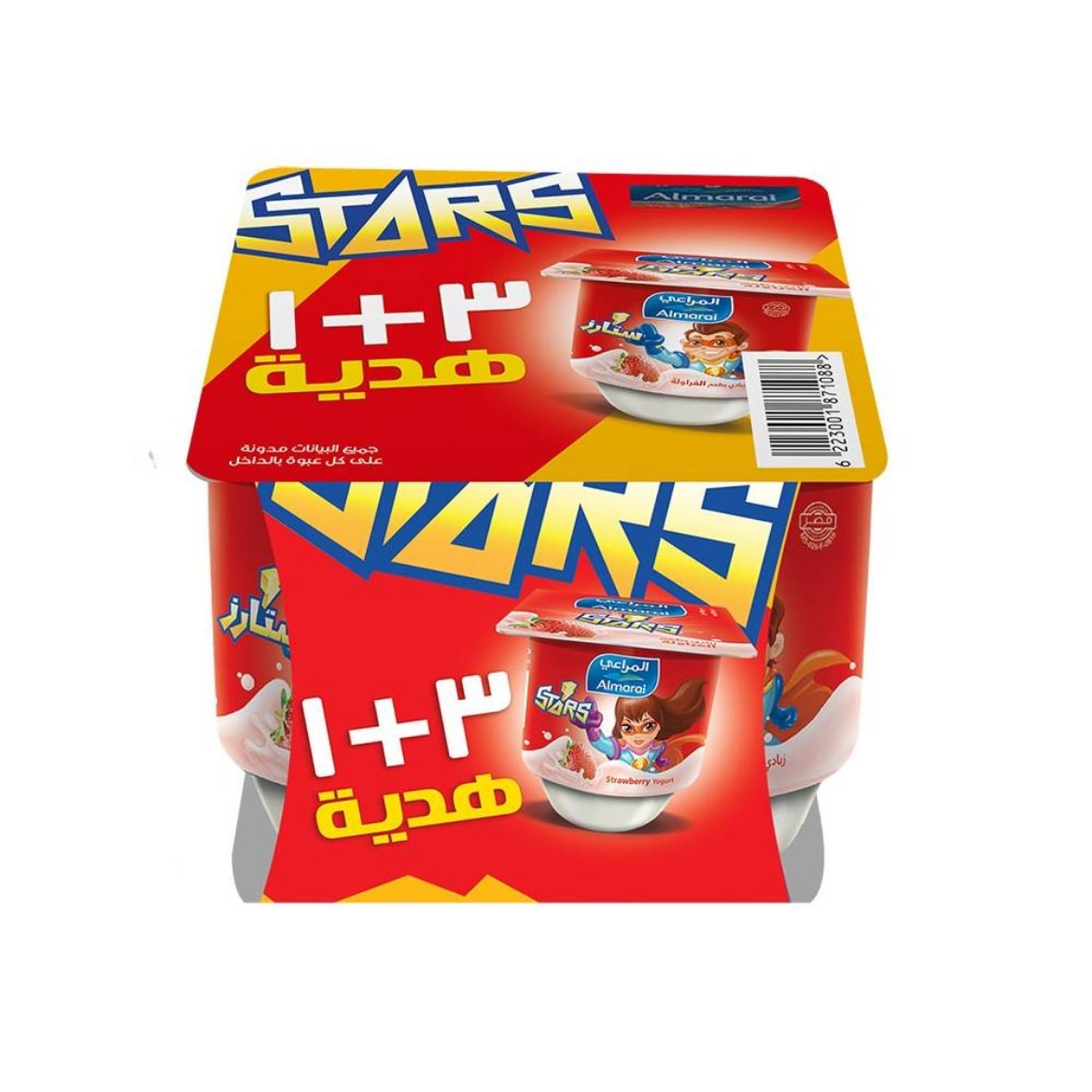 صورة المراعى زبادى ستارز فراولة 105 جم 3+1 هدية