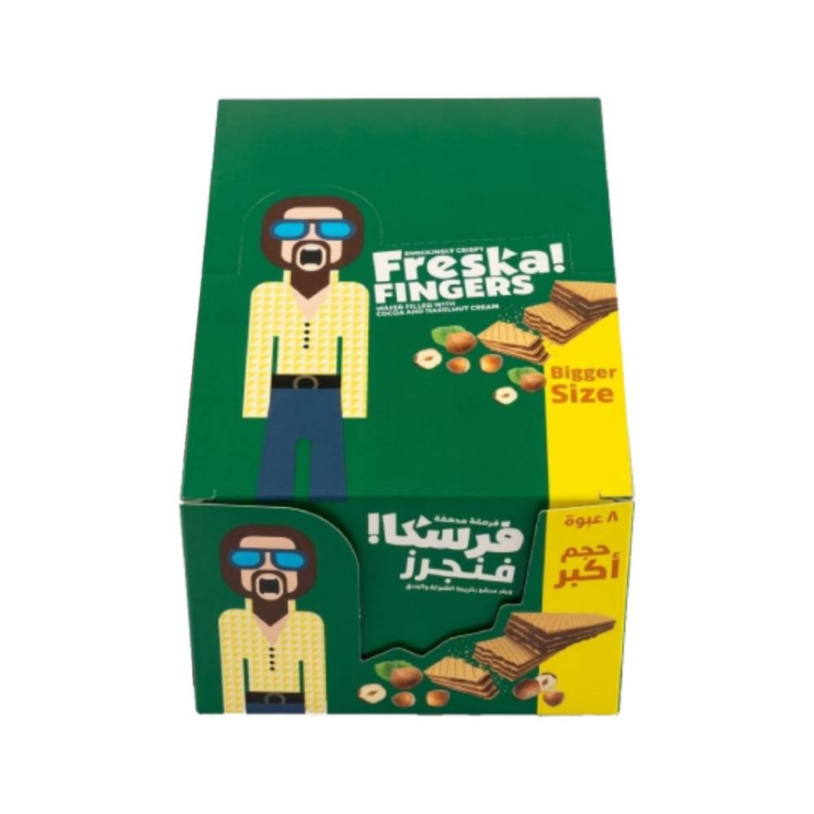 صورة فرسكا فنجرز بسكويت ويفر محشو كاكاو و بندق 12ق (ع 8x)